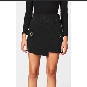 NWT Carmar black cargo fold over mini skirt